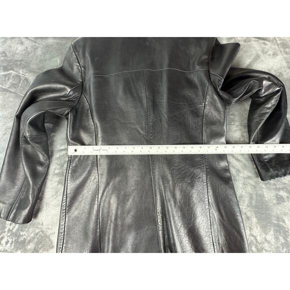 Nine West Womens Leather Jacket Size Large supple exquisite Y2K style car coat - Picture 9 of 16